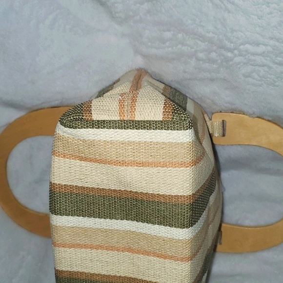 EUC Neiman Marcus Top Handle Striped Mini Tote Bag - Picture 8 of 10